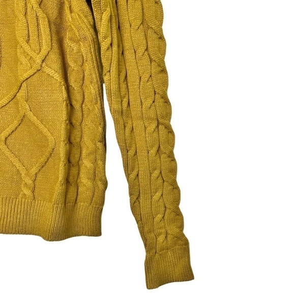 Disney Donald Duck Textured Cable Knit Sweater Mustard Yellow NWT - Picture 5 of 12